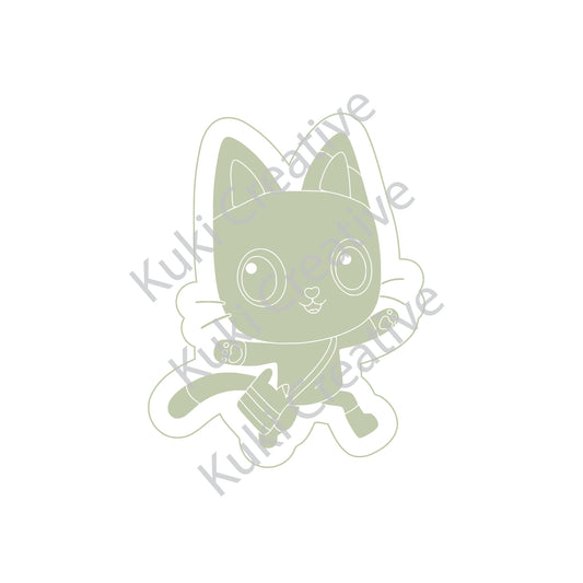 Gabby Dollhouse Pandy Paws Cookie Stamp & Cutter