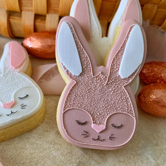 Cute Bunny Head Cookie Stamp and Cutter