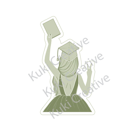 Girl Graduation Cookie Stamp & Cutter