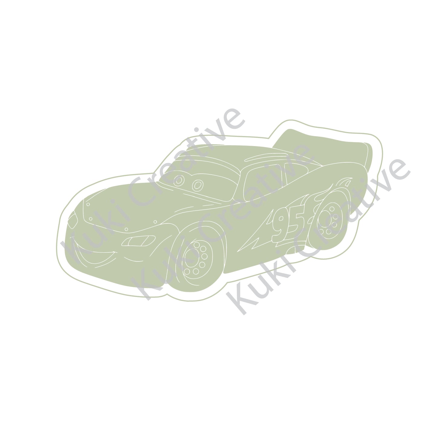 Lightning Mqueen Cookie Stamp & Cutter