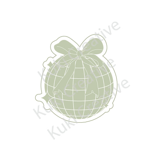 Disco Ball with Bow Cookie Stamp & Cutter