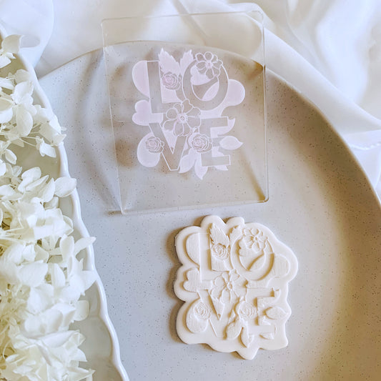 SALE - LOVE Cookie Stamp & Cutter