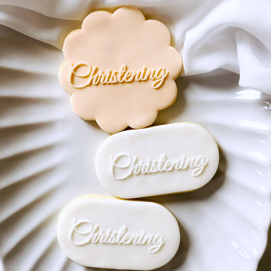 SALE - Christening Cookie Debosser Stamp