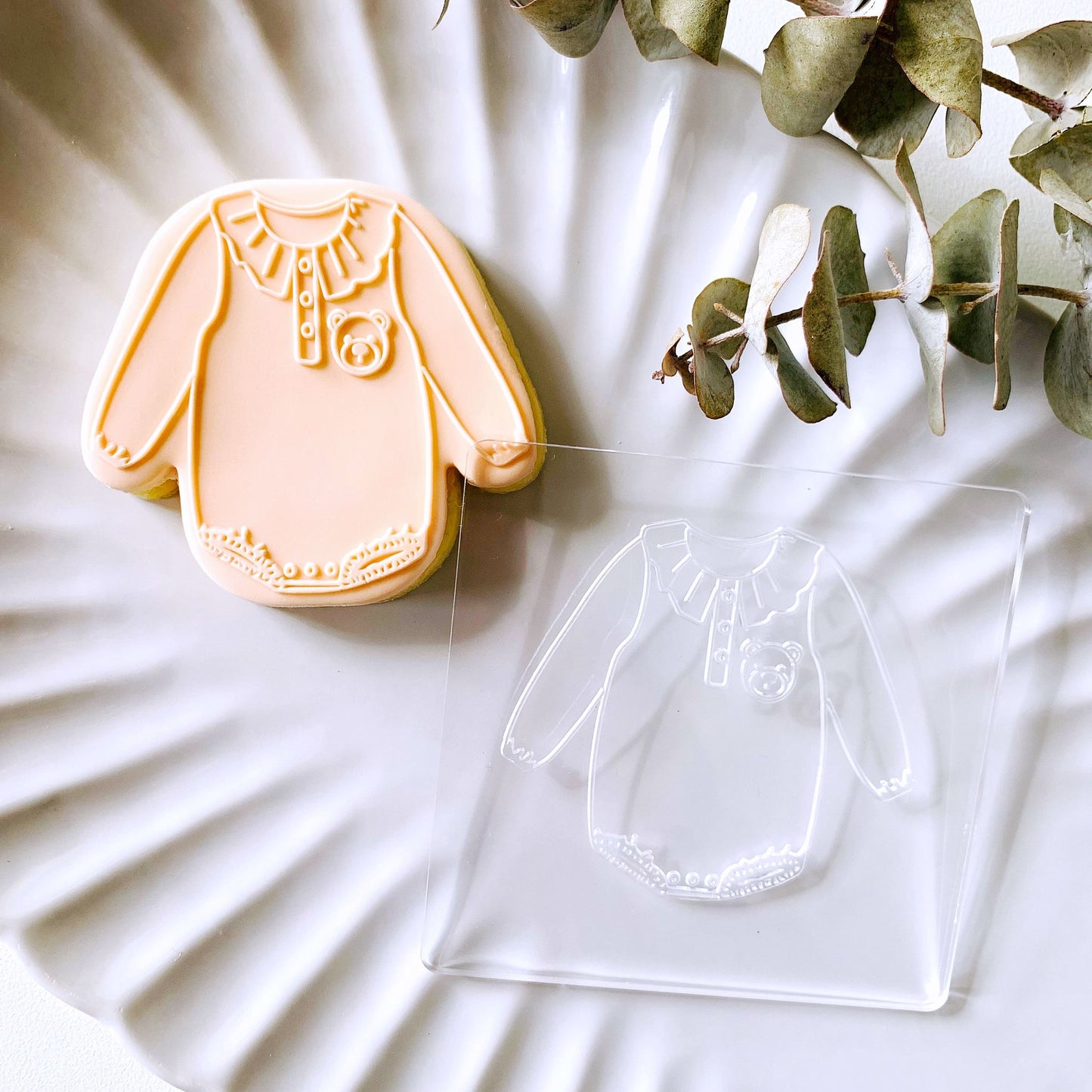 Teddy Baby Romper Cookie Stamp & Cutter