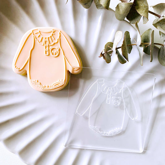 Teddy Baby Romper Cookie Stamp & Cutter