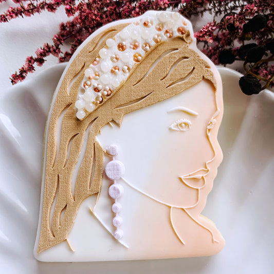 SALE - Girl with the Pearl Earrings Cookie Stamp and Cutter