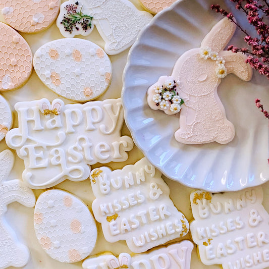 Bunny Kisses & Easter Wishes Cookie Stamp and Cutter