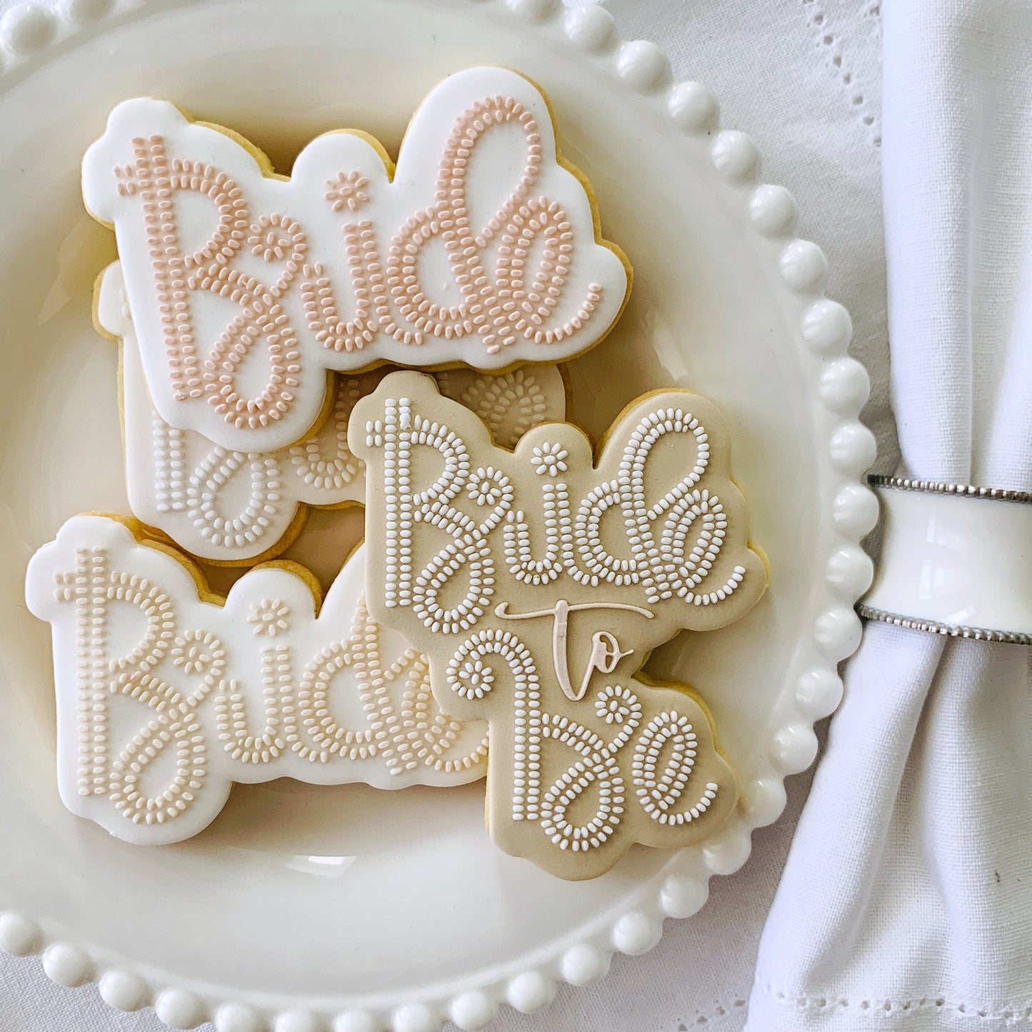 Beaded Bride to be Cookie Stamp & Cutter
