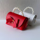 Mini Pearl Handle Gift Bag - Red