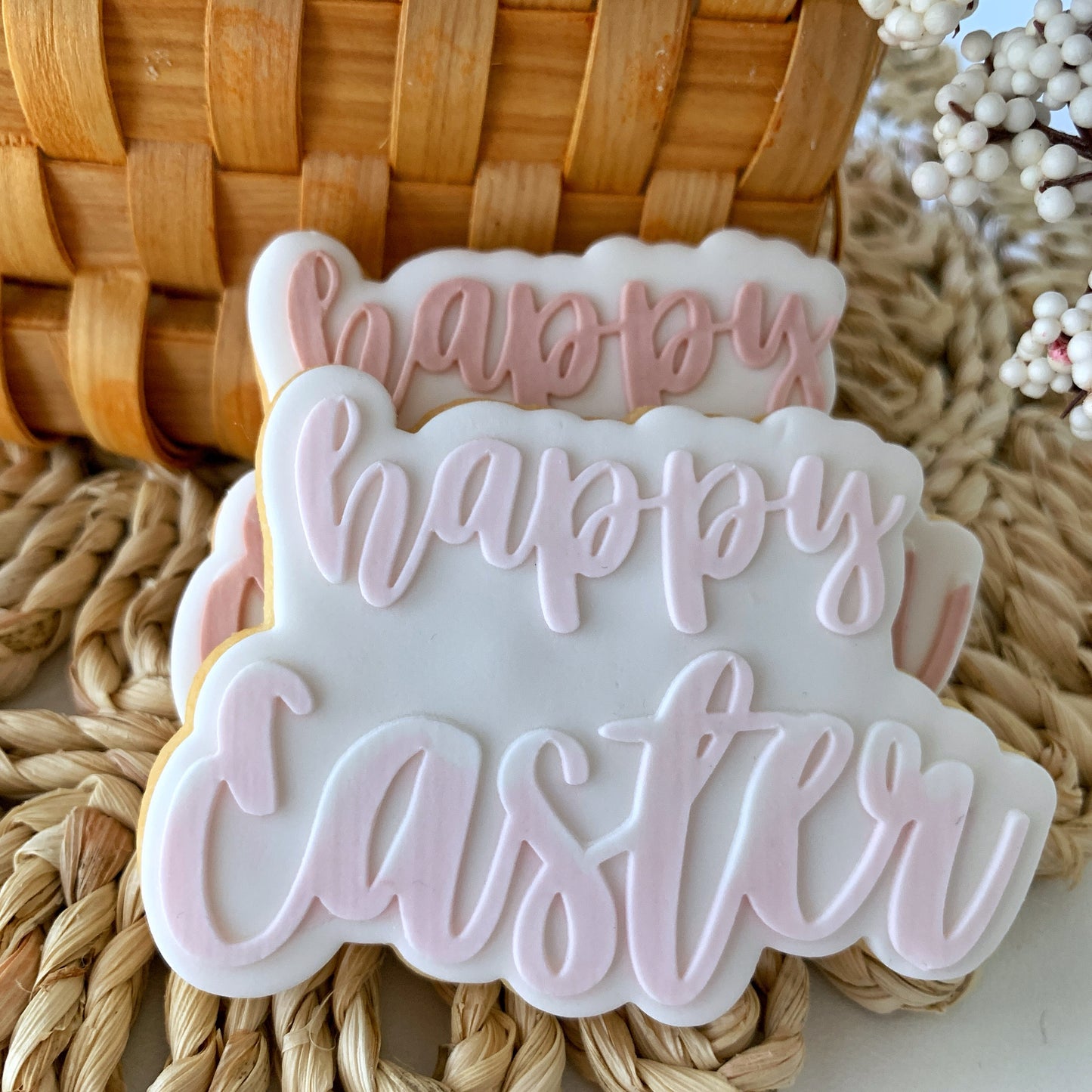Bold Happy Easter Cookie Stamp and Cutter