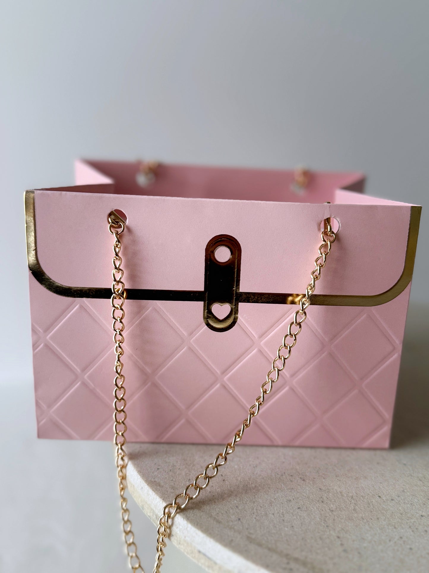 Embossed Quilted Gift Bag - Pink