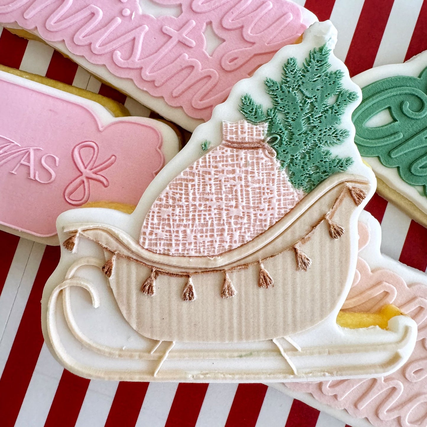 Standard Christmas Sleigh Cookie Stamp & Cutter