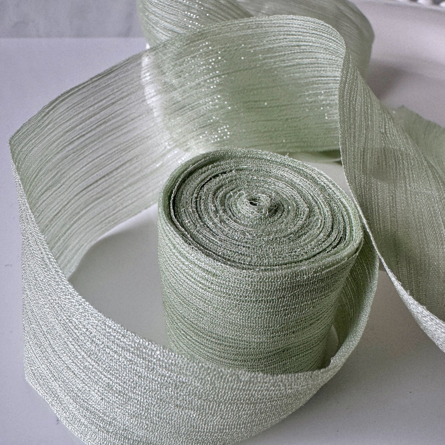 Cotton Shimmer Ribbon - Sage