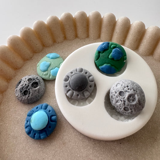 Earth, Moon, UFO Silicone Mould