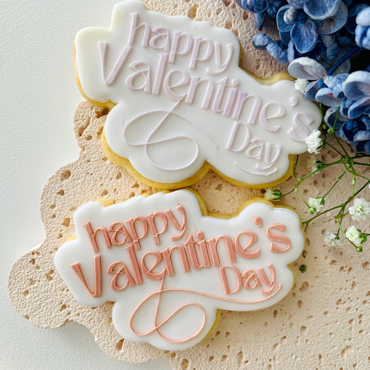 Modern Happy Valentine’s Day Cookie Stamp & Cutter