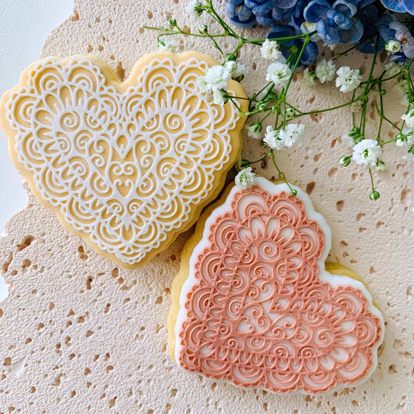 Lacey Heart Cookie Stamp & Cutter