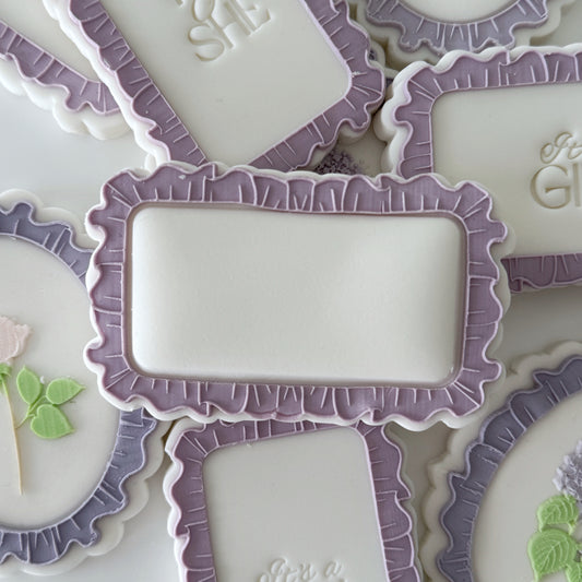 Cutout Rectangle Frilled Edge Cookie Stamp & Cutter