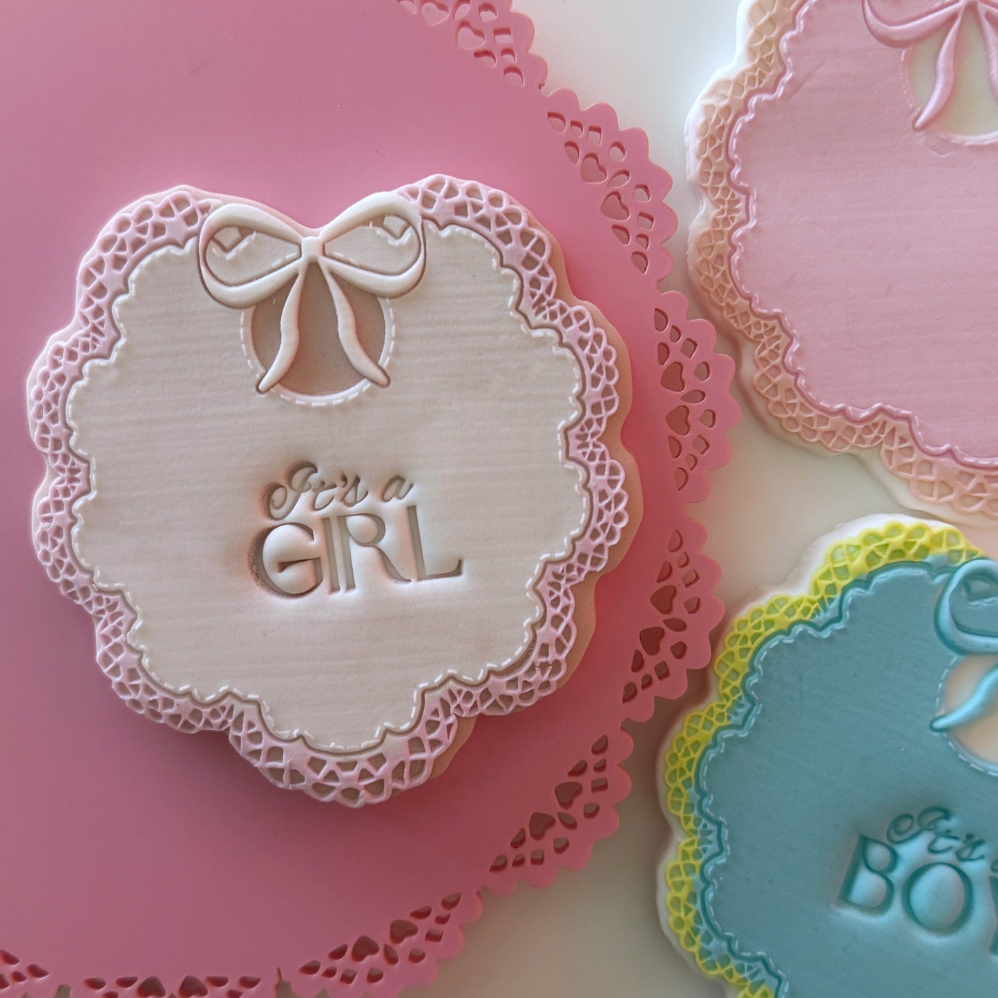 Lace Baby Bib Cookie Stamp & Cutter