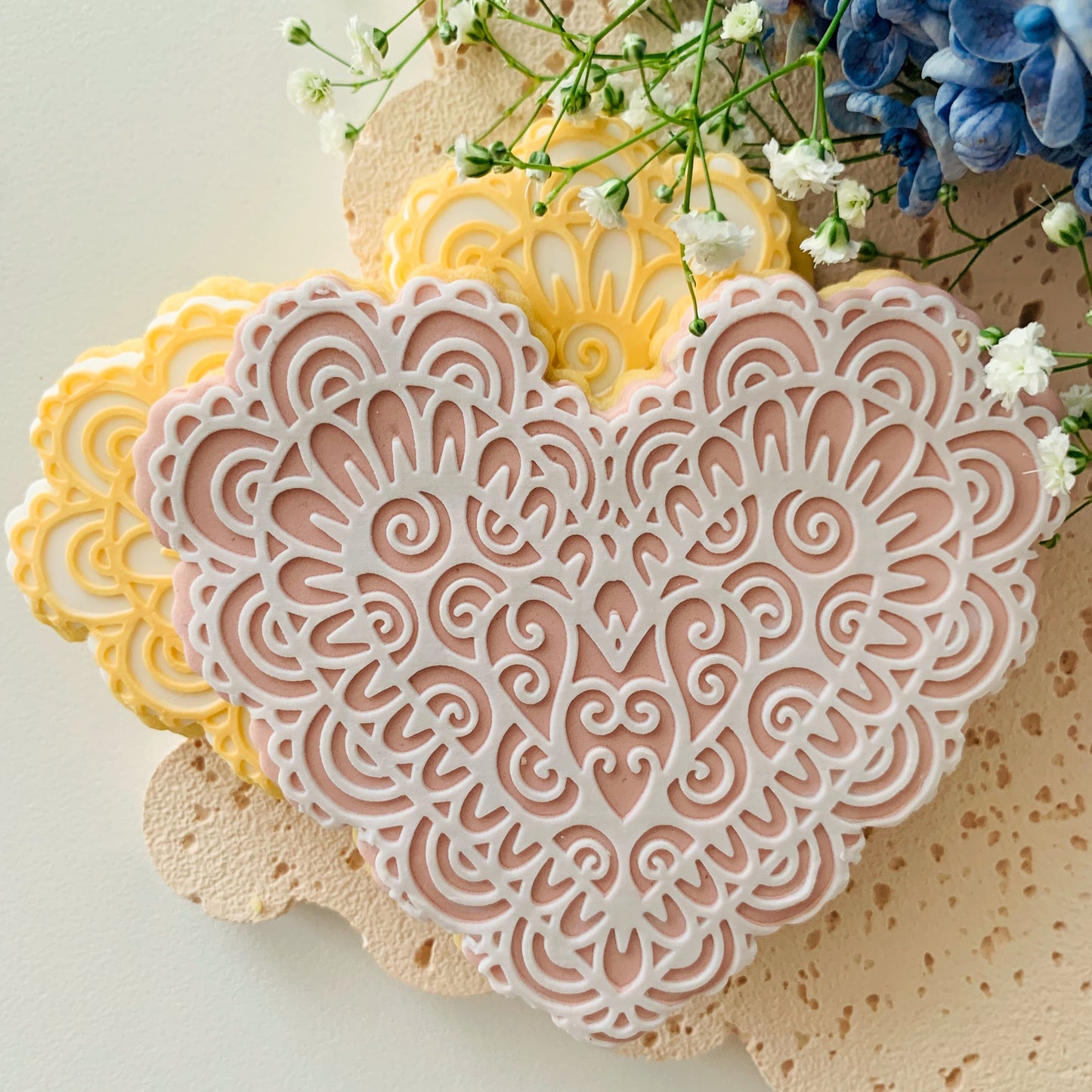 Large Lacey Heart Cookie Stamp & Cutter