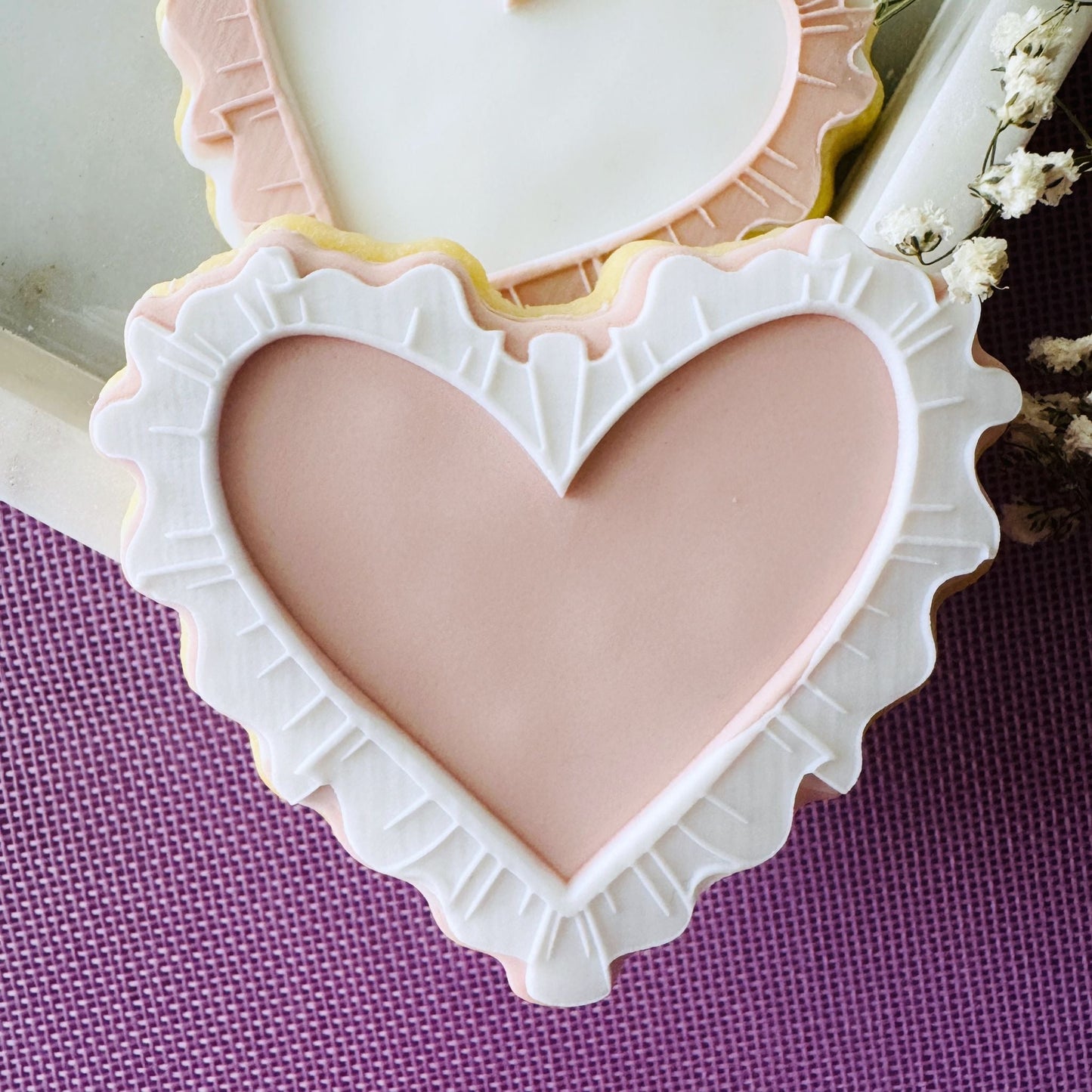 Heart Frilled Edge Cookie Stamp & Cutter