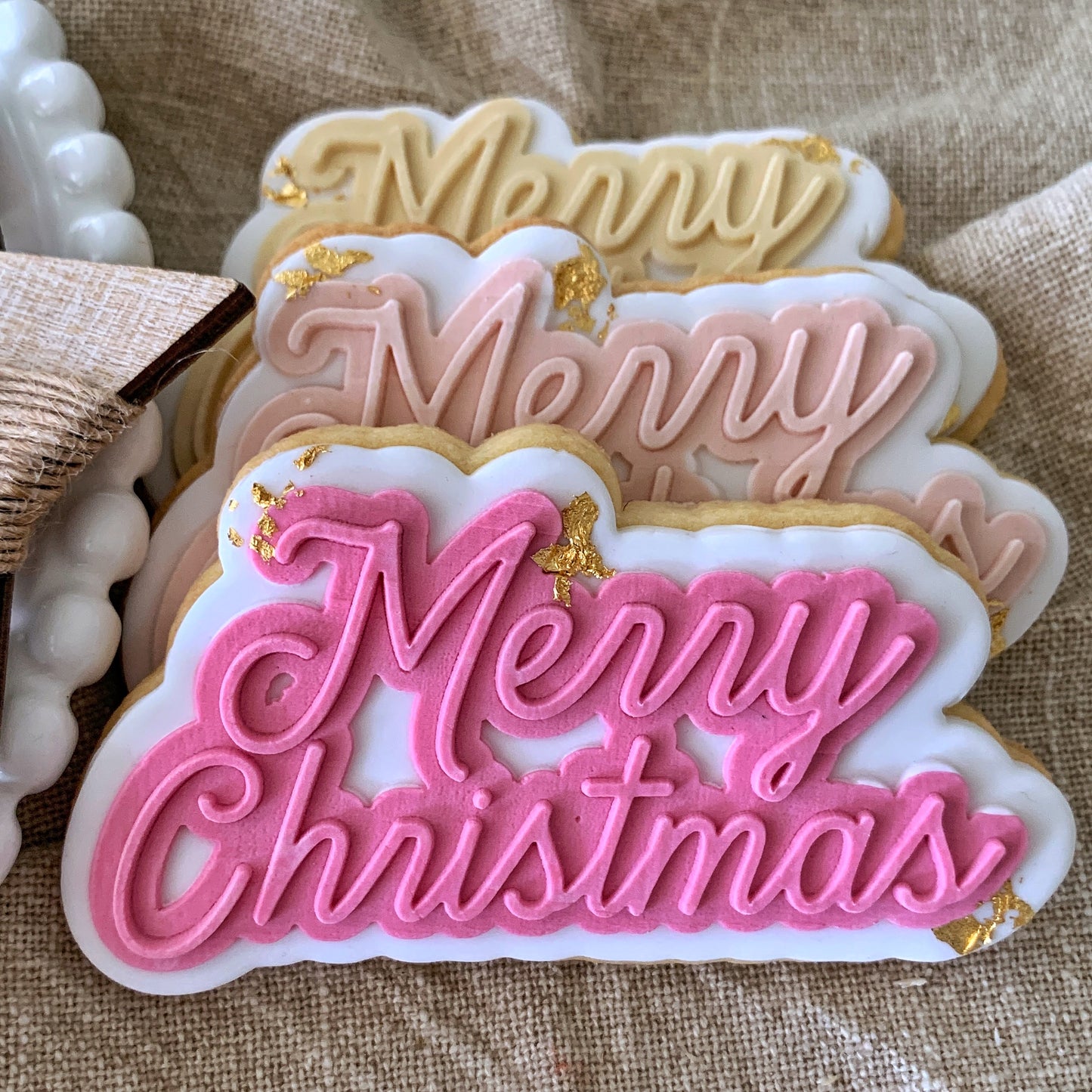 Merry Christmas Cookie Stamp & Cutter