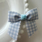 Baby Blue Gingham Pre tied bows (10pk)