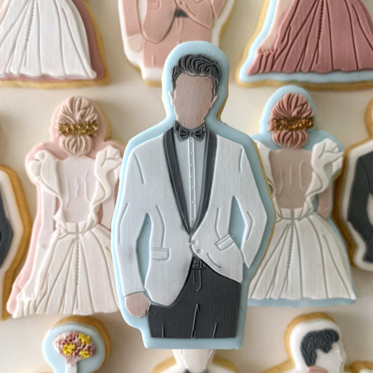 Suited Groom Cookie Stamp & Cutter
