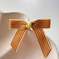 Yellow & Cream Stripe Grosgrain Pre tied bows (10pk)