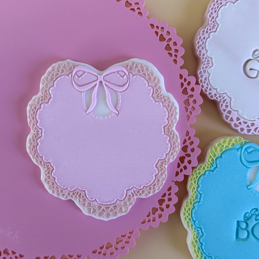 Lace Baby Bib Cookie Stamp & Cutter