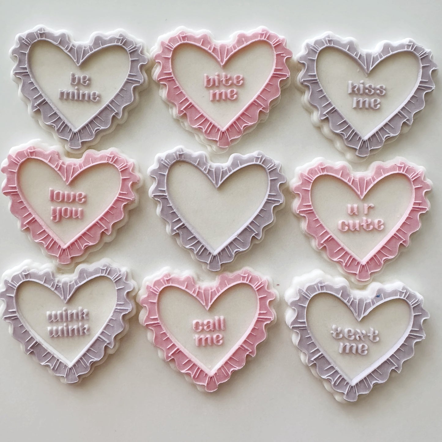 Frilled Heart Love notes Cookie Plate & Cutter