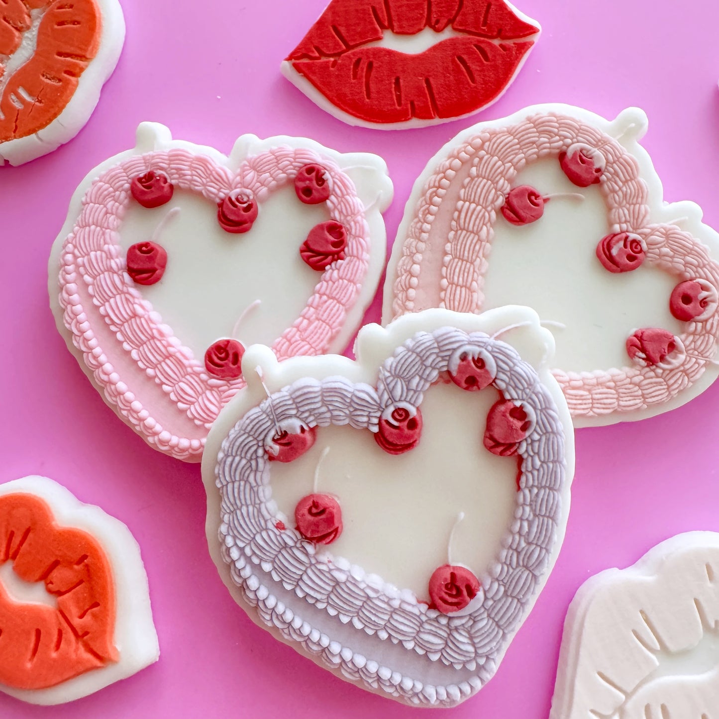 Mini Heart Cake Cookie Stamp & Cutter