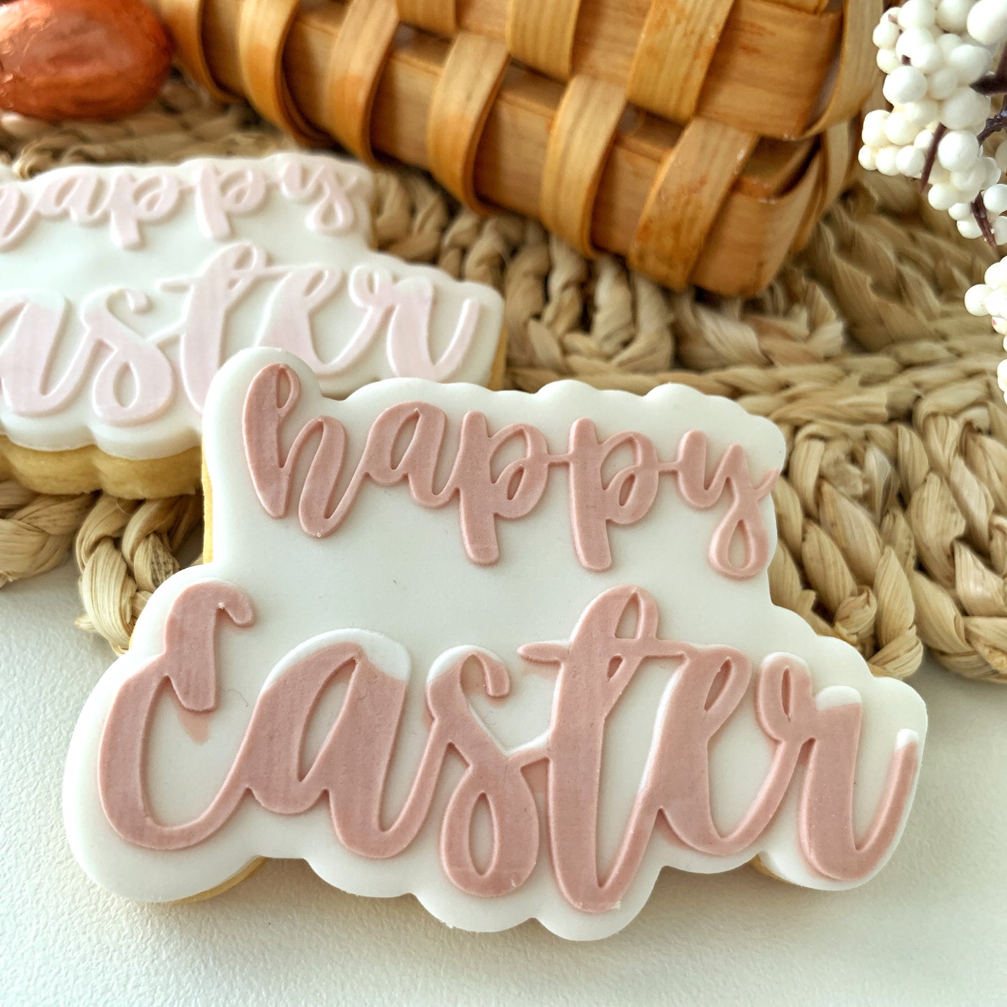 Bold Happy Easter Cookie Stamp and Cutter