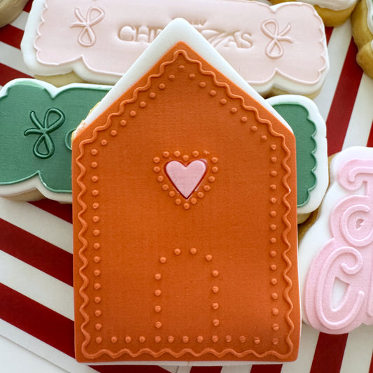 Standard Gingerbread House Cookie Stamp & Cutter