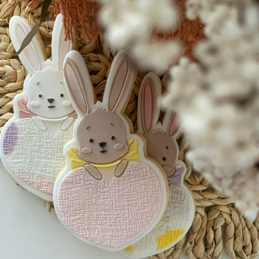 Bunny With Textured Heart Cookie Stamp and Cutter
