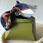 Green Vegan Leather Gift Handbag with Vintage scarf 2pk