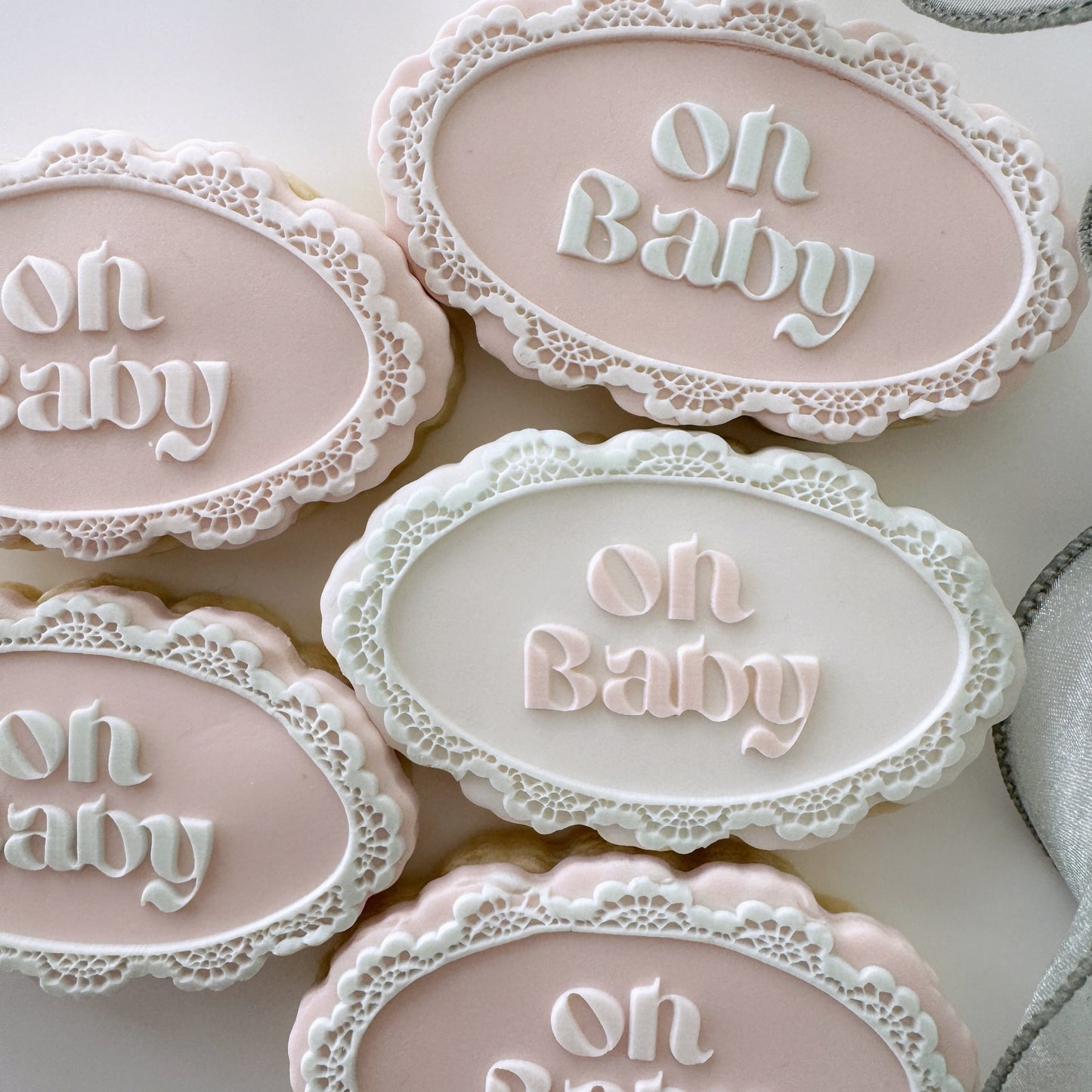 Oh Baby Lace Border Cookie Stamp & Cutter