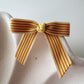 Yellow & Cream Stripe Grosgrain Pre tied bows (10pk)