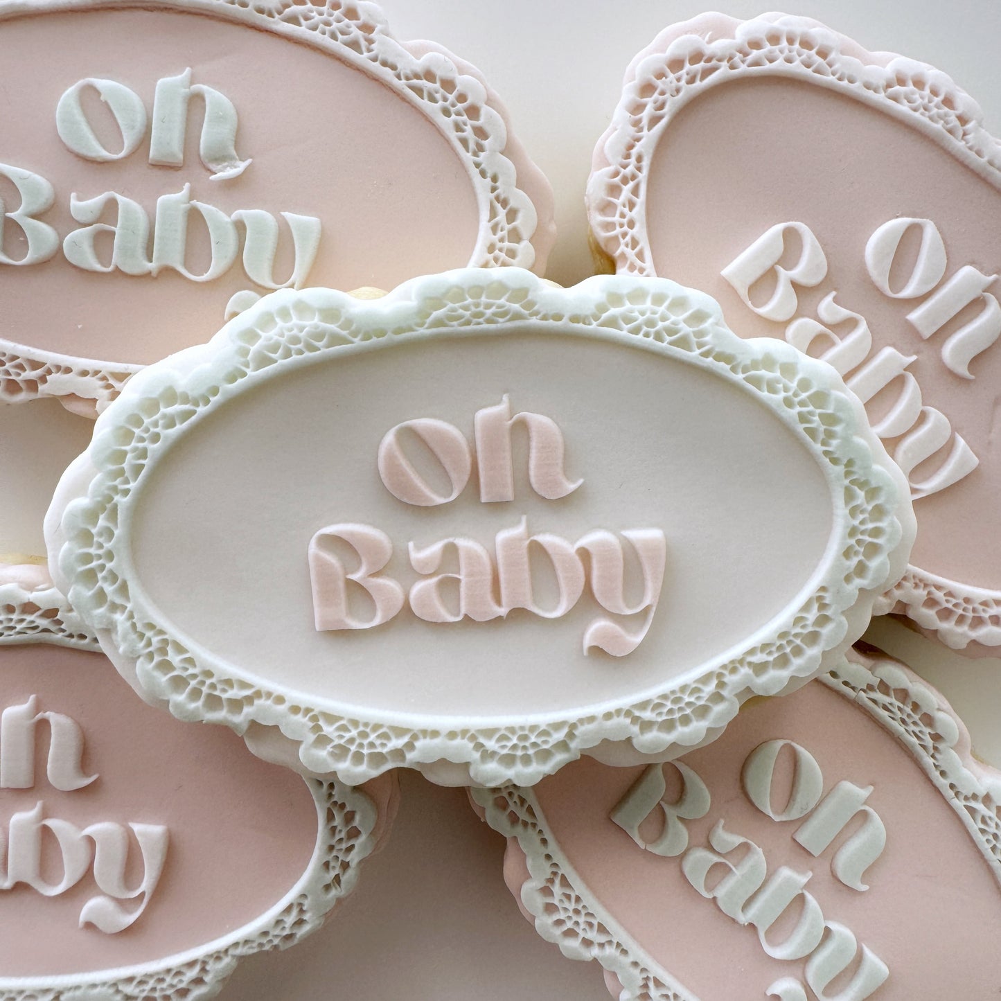 Oh Baby Lace Border Cookie Stamp & Cutter