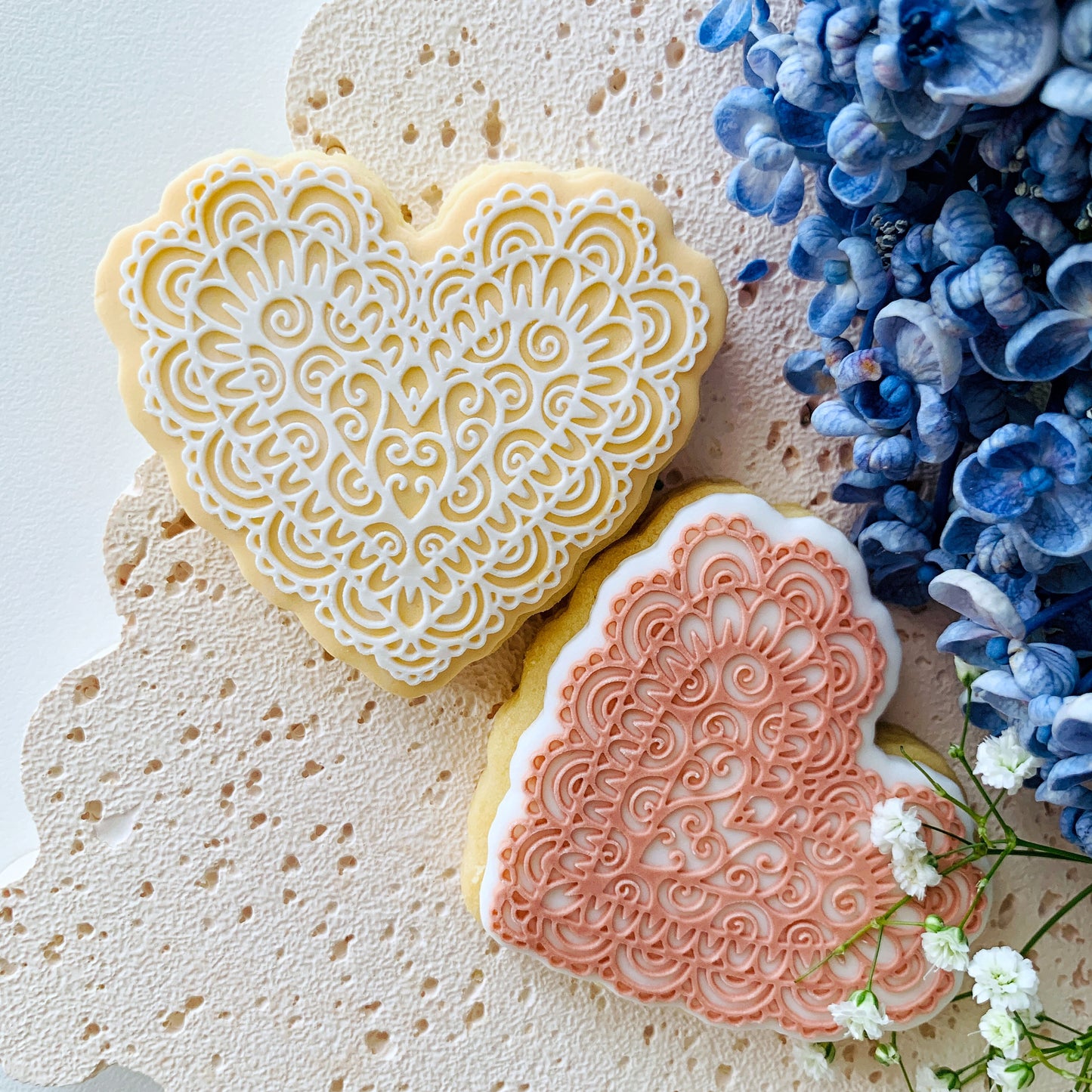 Lacey Heart Cookie Stamp & Cutter