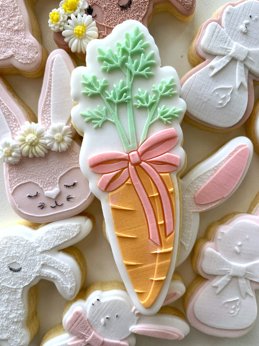 Carrot With Bow Cookie Stamp and Cutter