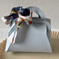 Blue Vegan Leather Gift Handbag with Vintage scarf 2pk