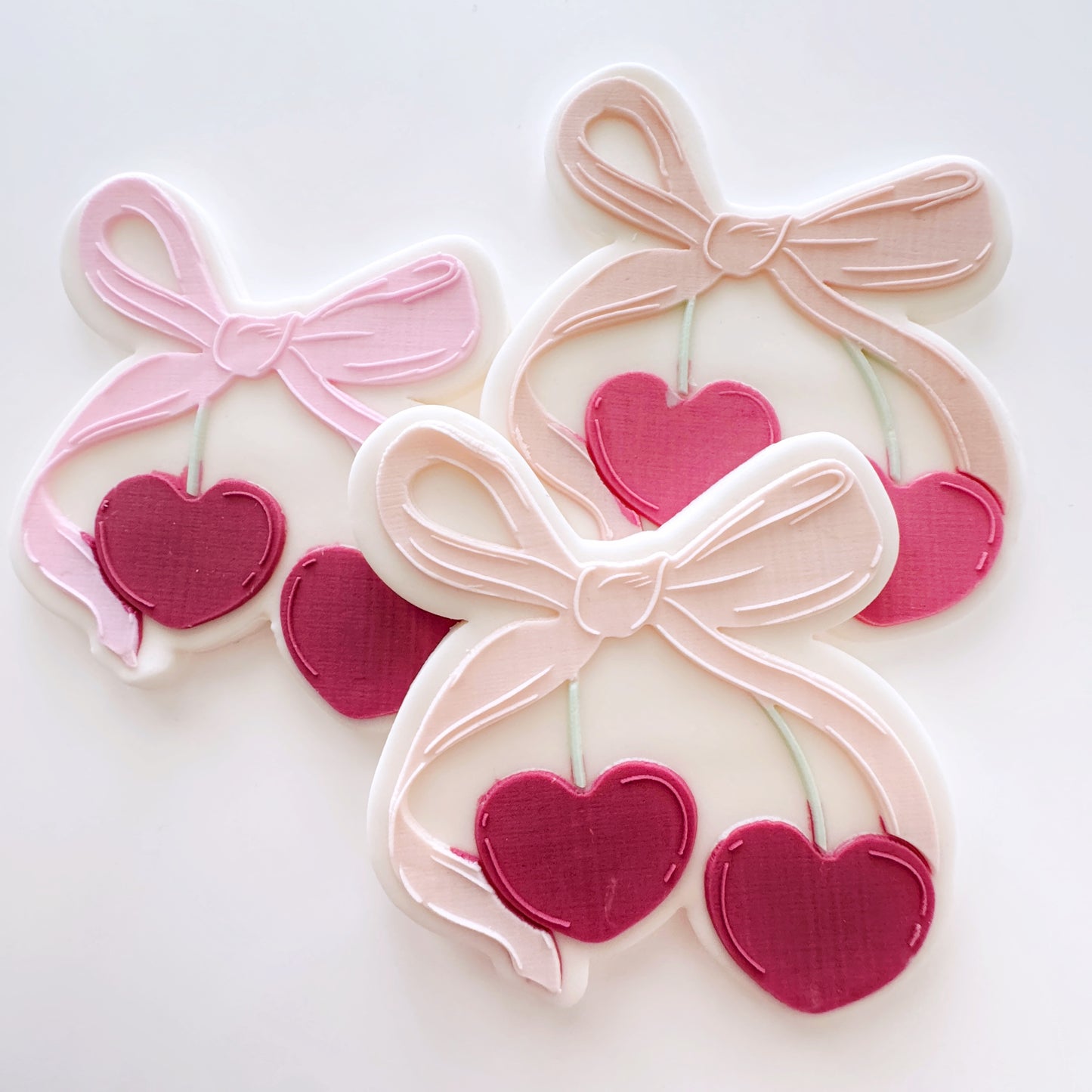 5cm Heart Cherrys with Bow Cookie Stamp & Cutter