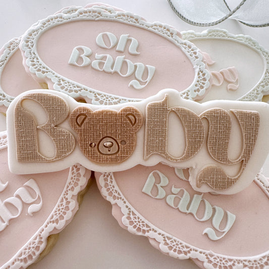 Linen Baby Cookie Stamp & Cutter