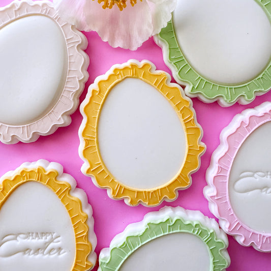 Egg Frilled Edge Cookie Stamp & Cutter