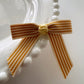 Yellow & Cream Stripe Grosgrain Pre tied bows (10pk)