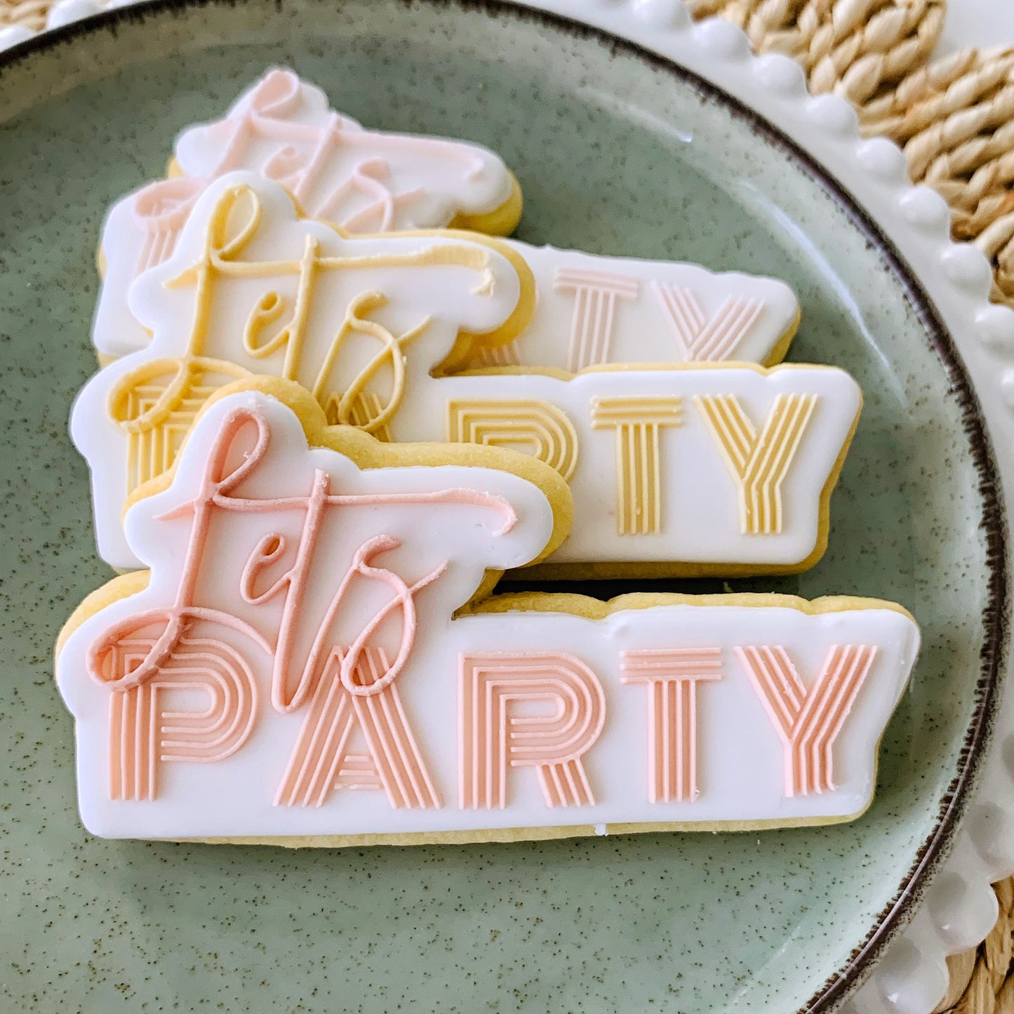 Stripe Lets Party Cookie Stamp & Cutter
