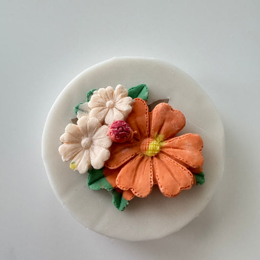 Flower with Ladybug Silicone Mould