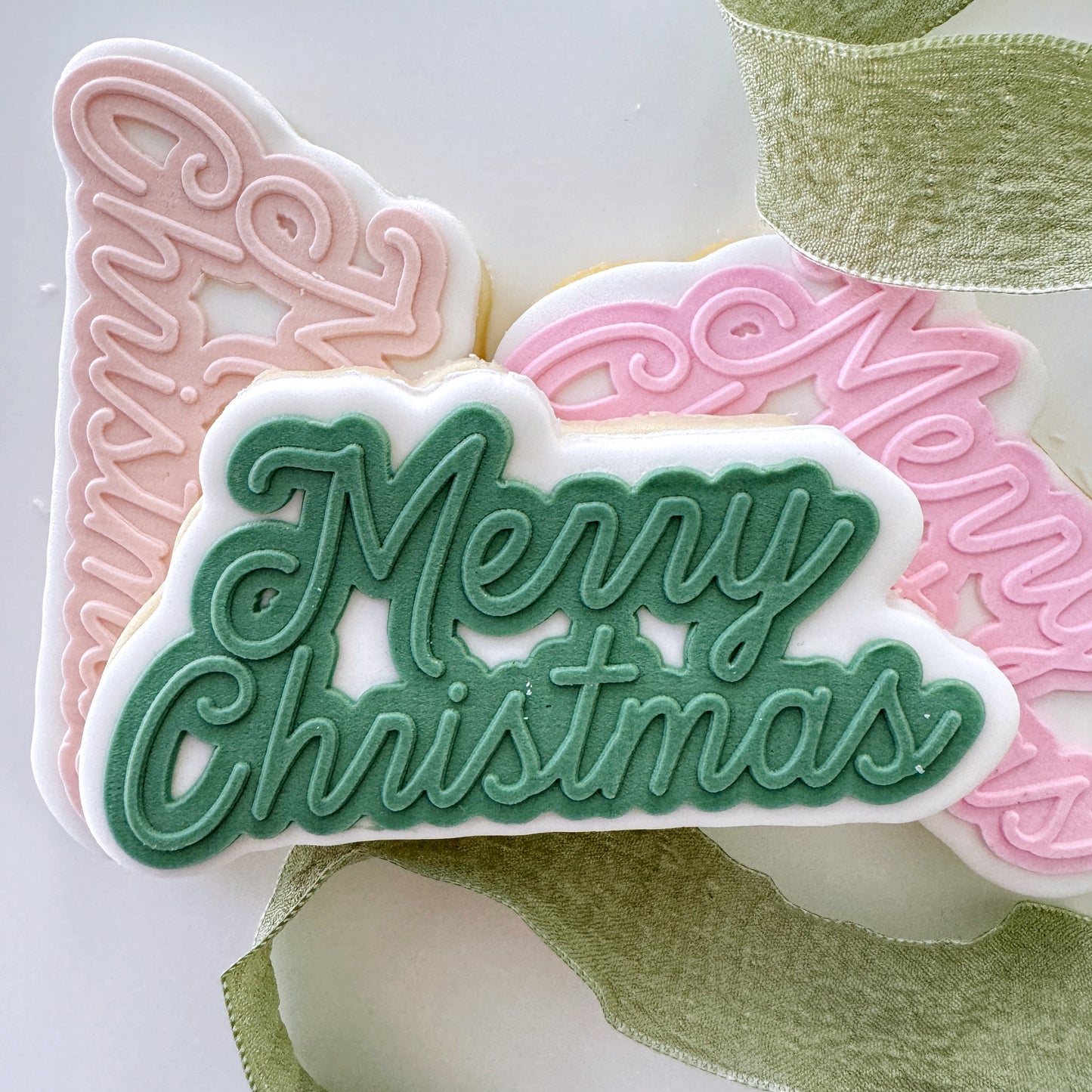 Standard Merry Christmas Cookie Stamp & Cutter