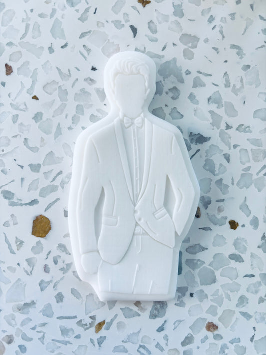 Suited Groom Cookie Stamp & Cutter