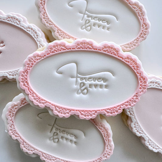 Lace Oval Border Cookie Stamp & Cutter